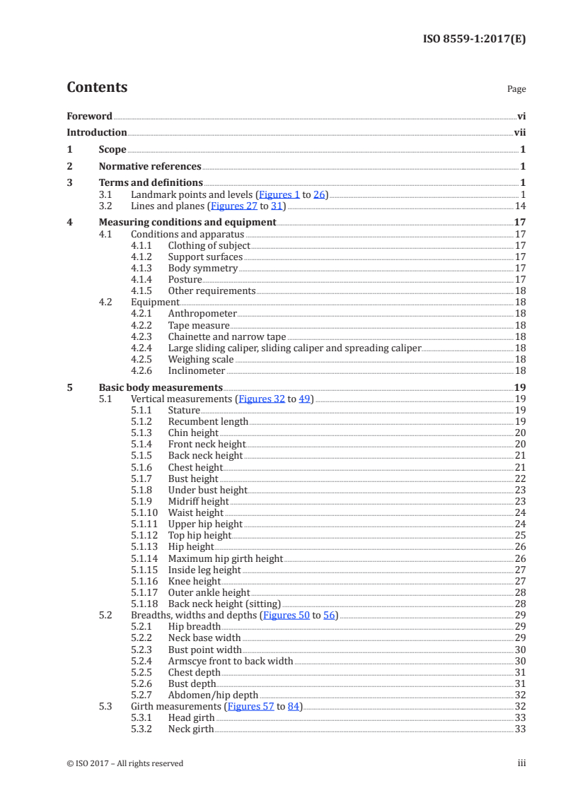 SIST ISO 8559-1:2017 ISO 8559-1:2017 - Size designation of clothes — Part 1: Anthropometric definitions for body measurement/28/2017 - Page 3 preview