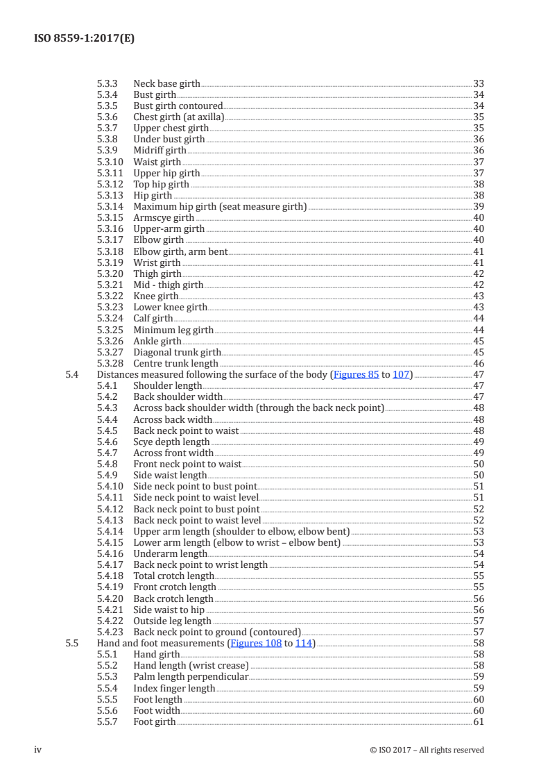 SIST ISO 8559-1:2017 ISO 8559-1:2017 - Size designation of clothes — Part 1: Anthropometric definitions for body measurement/28/2017 - Page 4 preview