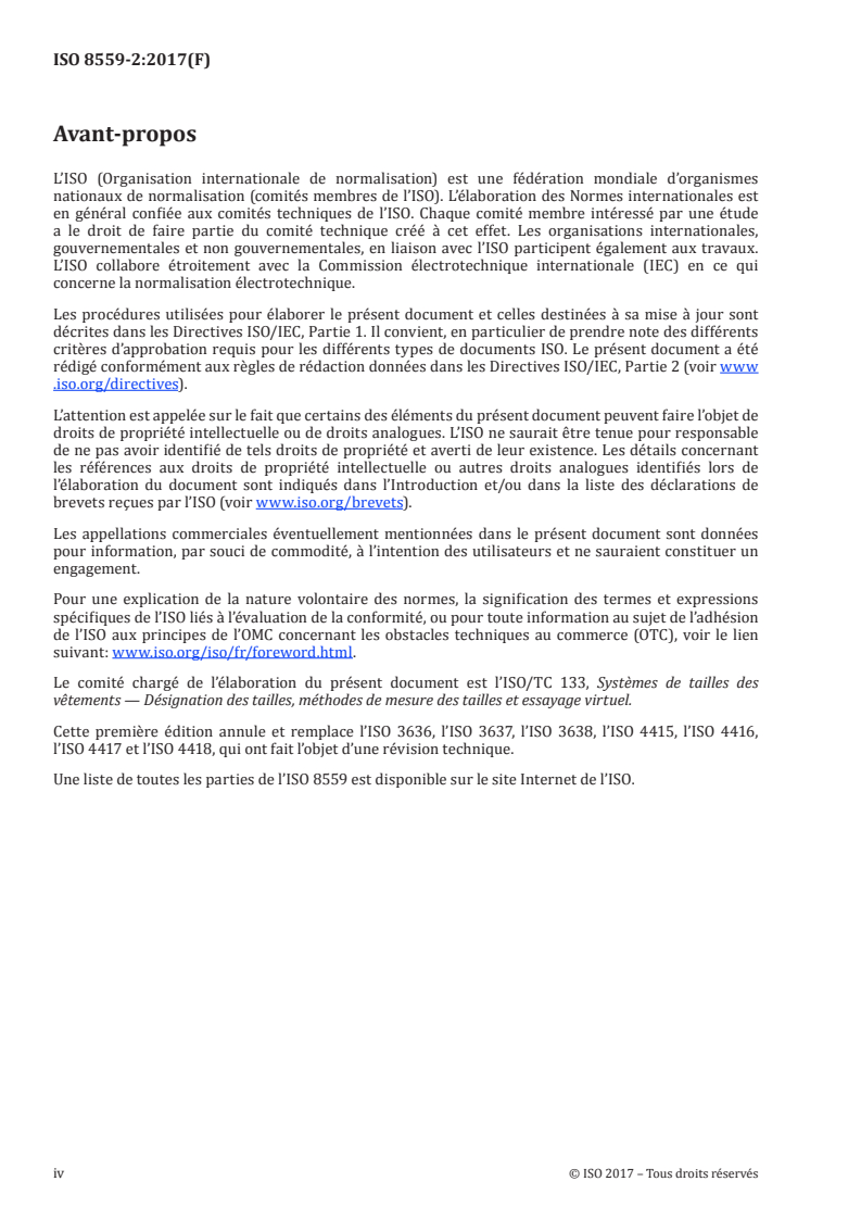 ISO 8559-2:2017 ISO 8559-2:2017 - Désignation des tailles de vêtements — Partie 2: Indicateurs des dimensions principales et secondaires/28/2017 - Page 4 preview