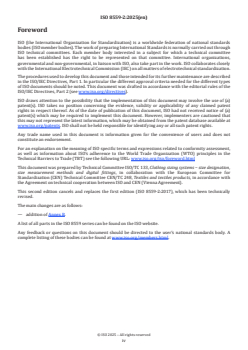 ISO 8559-2:2025 - Size designation of clothes — Part 2: Primary and secondary dimension indicators
Released:18. 09. 2025 - Page 4 preview