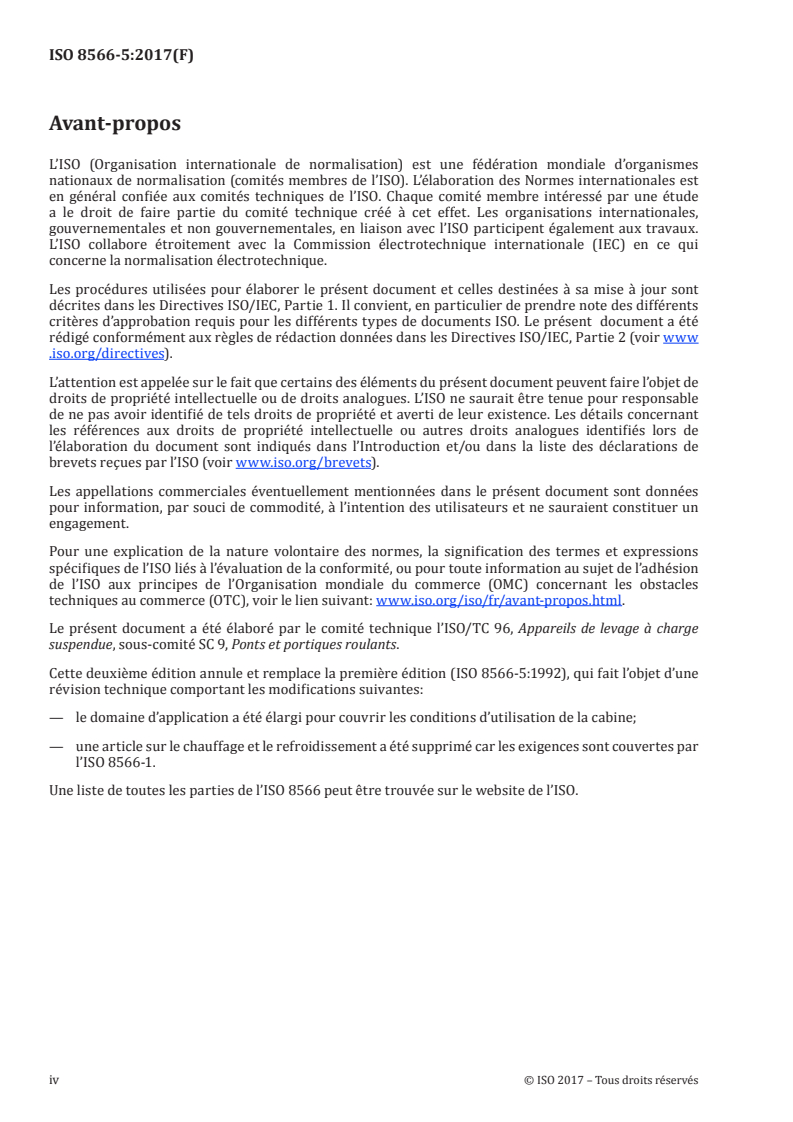 ISO 8566-5:2017 ISO 8566-5:2017 - Appareils de levage à charge suspendue — Cabines et postes de conduite — Partie 5: Ponts roulants et ponts portiques/12/2017 - Page 4 preview