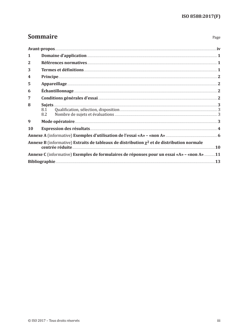 SIST ISO 8588:2018 ISO 8588:2017 - Analyse sensorielle — Méthodologie — Essai "A" - "non A"/21/2017 - Page 3 preview