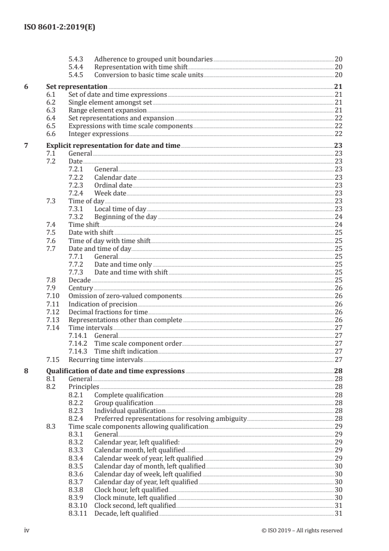 ISO 8601-2:2019 ISO 8601-2:2019 - Date and time — Representations for information interchange — Part 2: Extensions/25/2019 - Page 4 preview