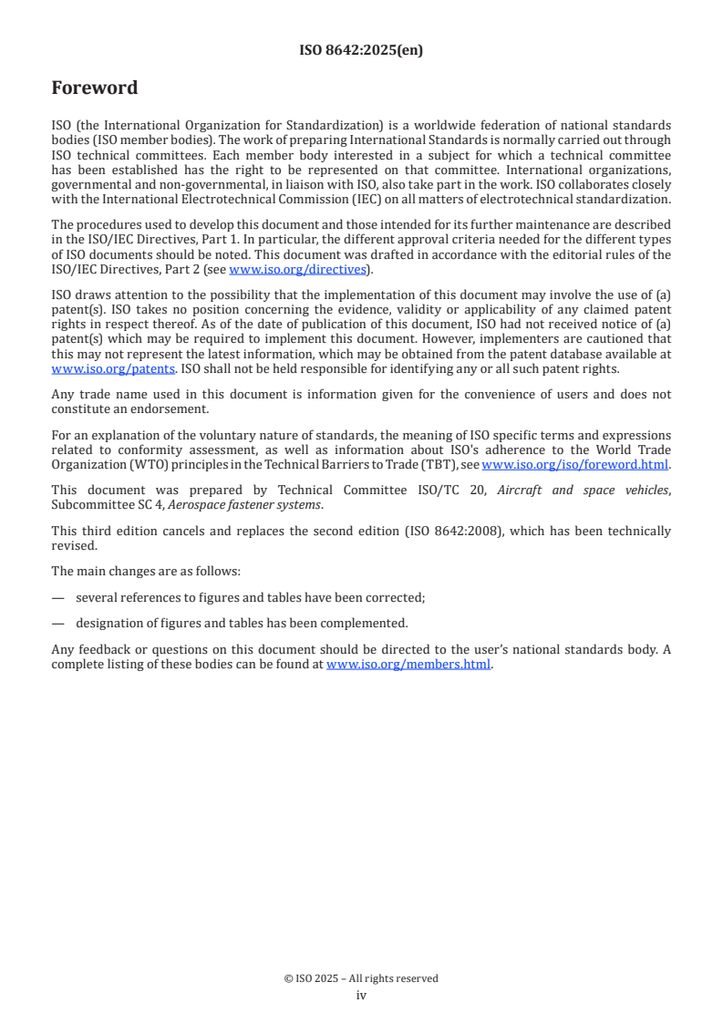 ISO 8642:2025 ISO 8642:2025 - Aerospace — Self-locking nuts with maximum operating temperature greater than 425 °C — Test methods
Released:7. 07. 2025 - Page 4 preview