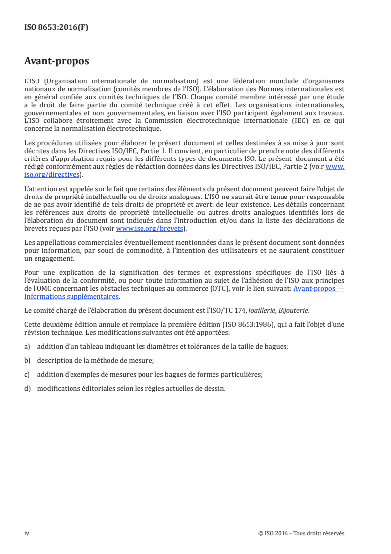 ISO 8653:2016 ISO 8653:2016 - Bijouterie, joaillerie — Taille de bagues — Définition, mesurage et désignation/15/2016 - Page 4 preview
