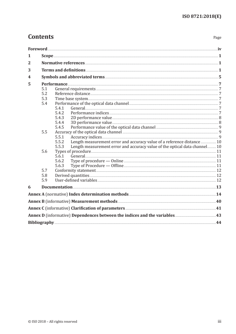 ISO 8721:2018 ISO 8721:2018 - Road vehicles — Measurement techniques in impact tests — Optical instrumentation/25/2018 - Page 3 preview