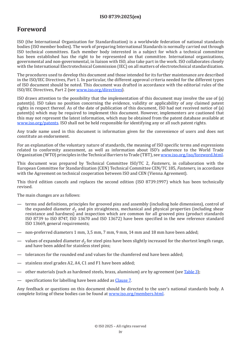 ISO 8739:2025 ISO 8739:2025 - Fasteners — Parallel grooved pins, with pilot point — Full-length diamond grooves
Released:10/6/2025 - Page 4 preview