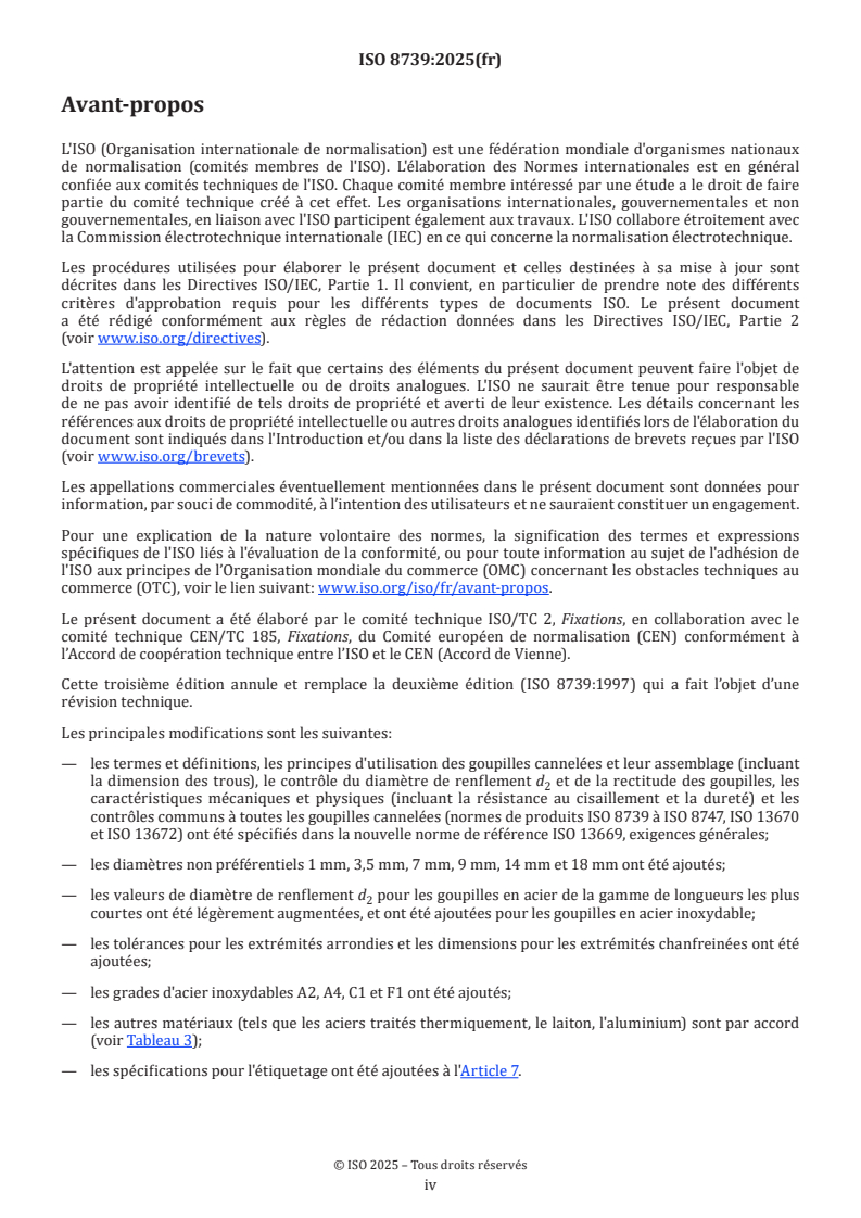 ISO 8739:2025 ISO 8739:2025 - Fixations — Goupilles cannelées constantes, à bout pilote — Cannelures diamant sur toute la longueur
Released:10/6/2025 - Page 4 preview