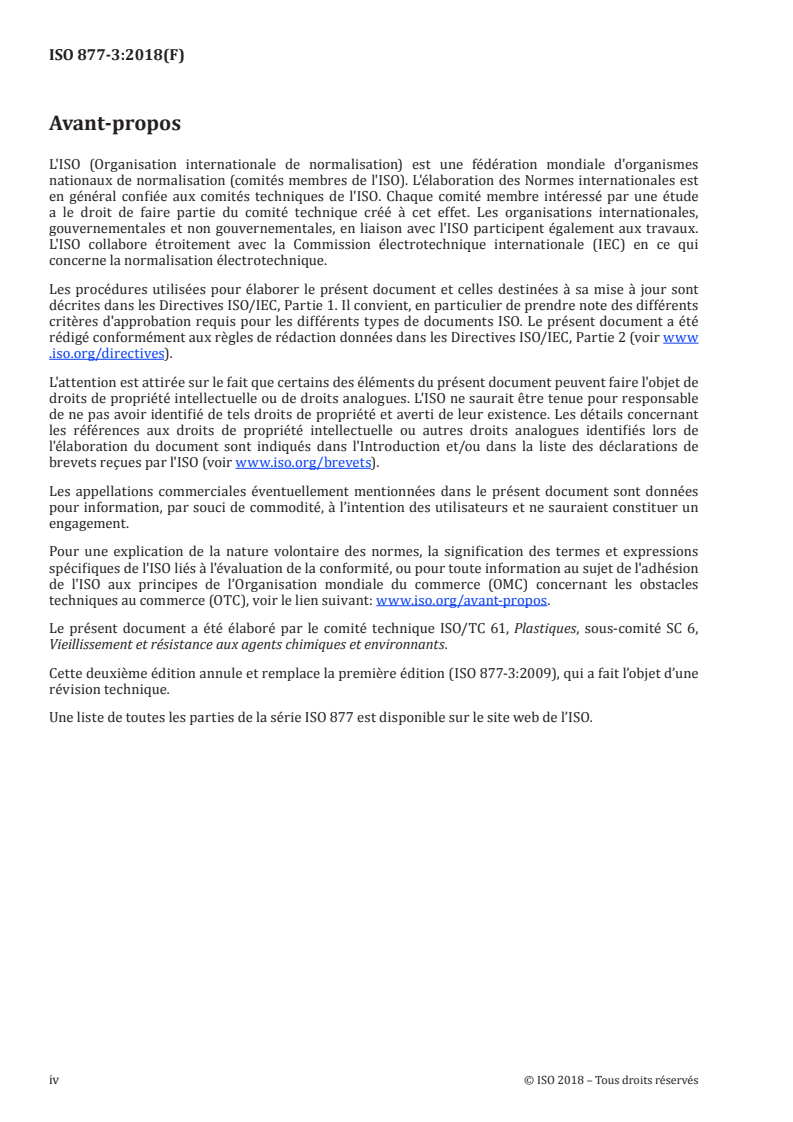 ISO 877-3:2018 ISO 877-3:2018 - Plastiques — Méthodes d'exposition au rayonnement solaire — Partie 3: Exposition intensifiée par rayonnement solaire concentré
Released:4/13/2018 - Page 4 preview