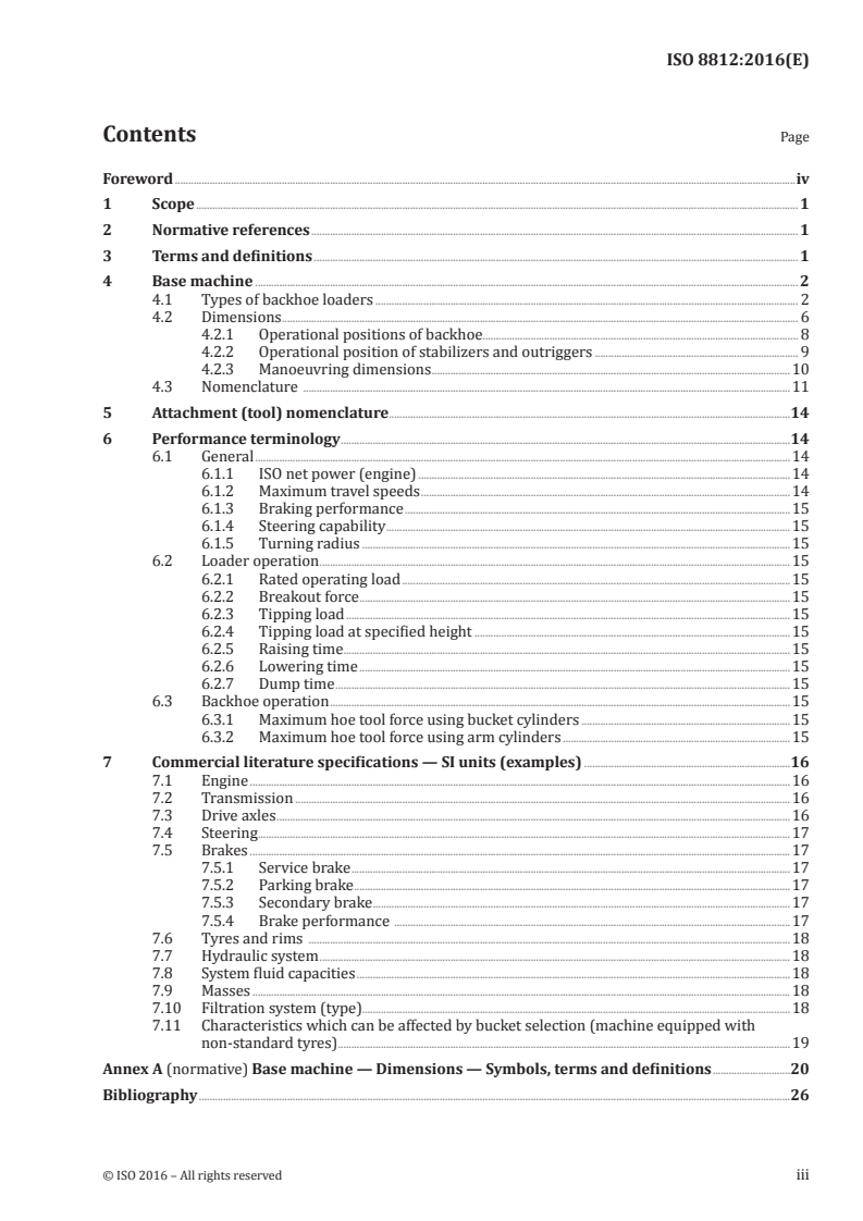 ISO 8812:2016 ISO 8812:2016 - Earth-moving machinery — Backhoe loaders — Terminology and commercial specifications/4/2016 - Page 3 preview