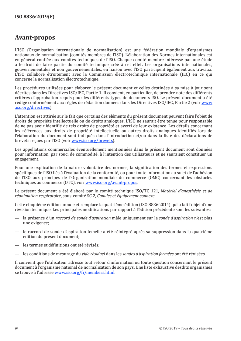 ISO 8836:2019 ISO 8836:2019 - Sondes d'aspiration pour les voies respiratoires/10/2019 - Page 4 preview