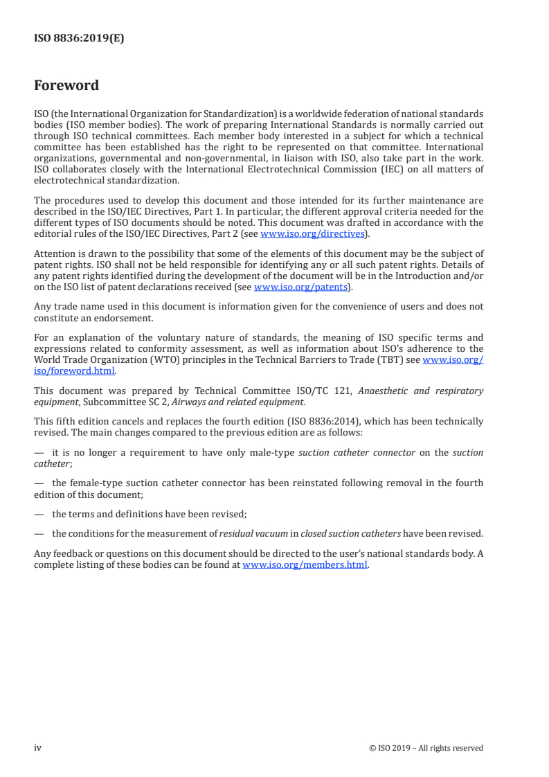 ISO 8836:2019 ISO 8836:2019 - Suction catheters for use in the respiratory tract/10/2019 - Page 4 preview