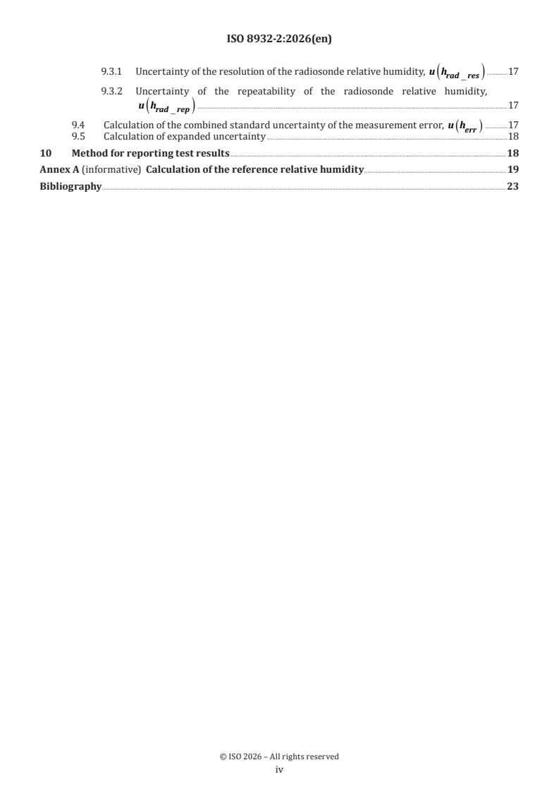 ISO 8932-2:2026 ISO 8932-2:2026 - Meteorology — Radiosonde — Part 2: Laboratory test method for errors in radiosonde humidity sensor calibration - Page 4 preview