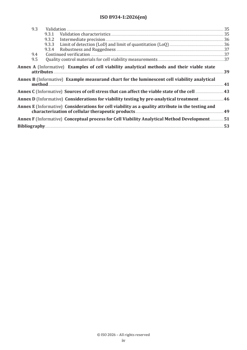 ISO 8934-1:2026 ISO 8934-1:2026 - Biotechnology — Cell viability analytical methods — Part 1: General requirements and considerations - Page 4 preview