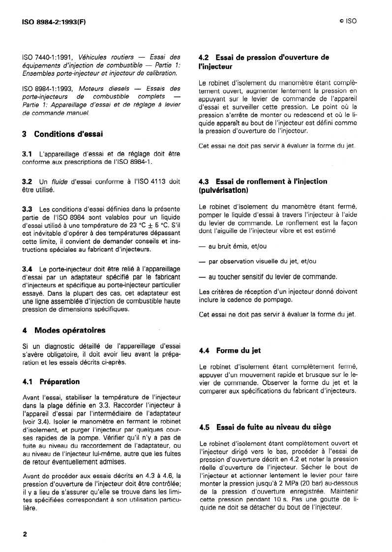 ISO 8984-2:1993 ISO 8984-2:1993 - Moteurs diesels — Essais des porte-injecteurs de combustible complets — Partie 2: Méthodes d'essai/16/1993 - Page 4 preview