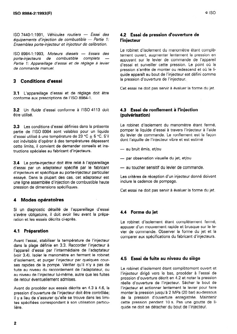 ISO 8984-2:1993 ISO 8984-2:1993 - Moteurs diesels — Essais des porte-injecteurs de combustible complets — Partie 2: Méthodes d'essai/16/1993 - Page 4 preview