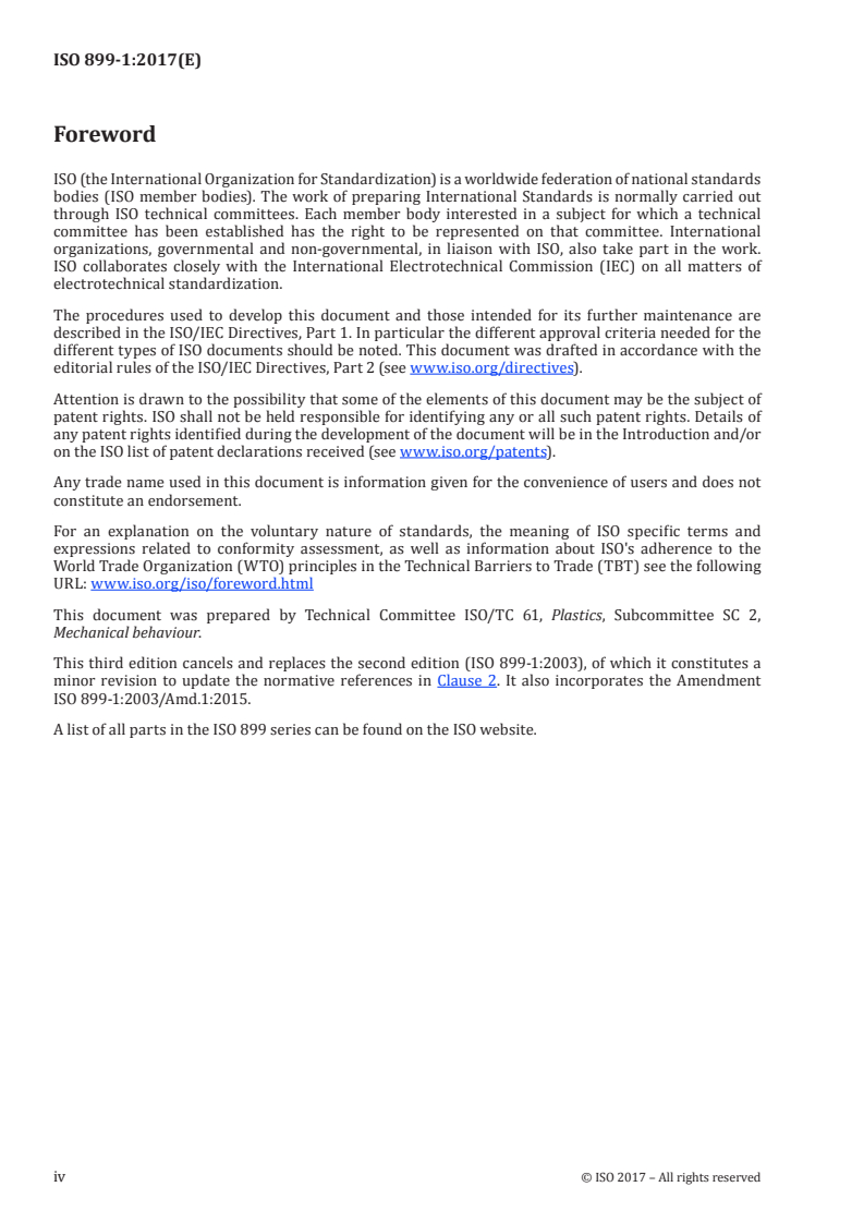 ISO 899-1:2017 ISO 899-1:2017 - Plastics — Determination of creep behaviour — Part 1: Tensile creep/2/2017 - Page 4 preview