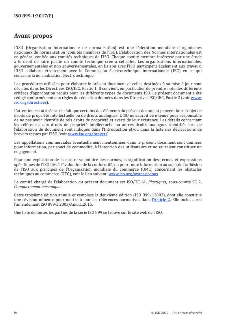 ISO 899-1:2017 ISO 899-1:2017 - Plastiques — Détermination du comportement au fluage — Partie 1: Fluage en traction/2/2017 - Page 4 preview