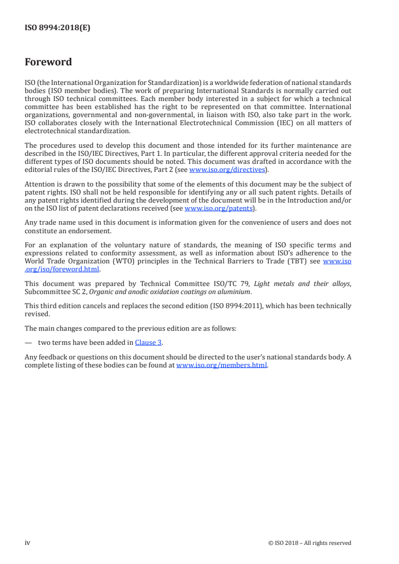 ISO 8994:2018 ISO 8994:2018 - Anodizing of aluminium and its alloys — Rating system for the evaluation of pitting corrosion — Grid method/12/2018 - Page 4 preview