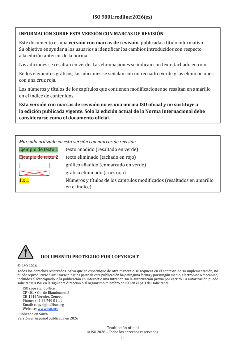 ISO 9001:2026 REDLINE ISO 9001:2026 - Quality management systems — Requirements - Page 2 preview