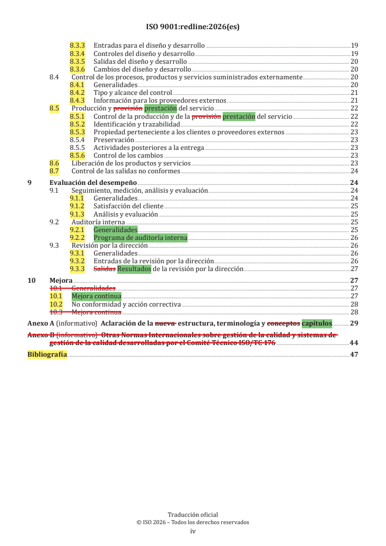 ISO 9001:2026 REDLINE ISO 9001:2026 - Quality management systems — Requirements - Page 4 preview