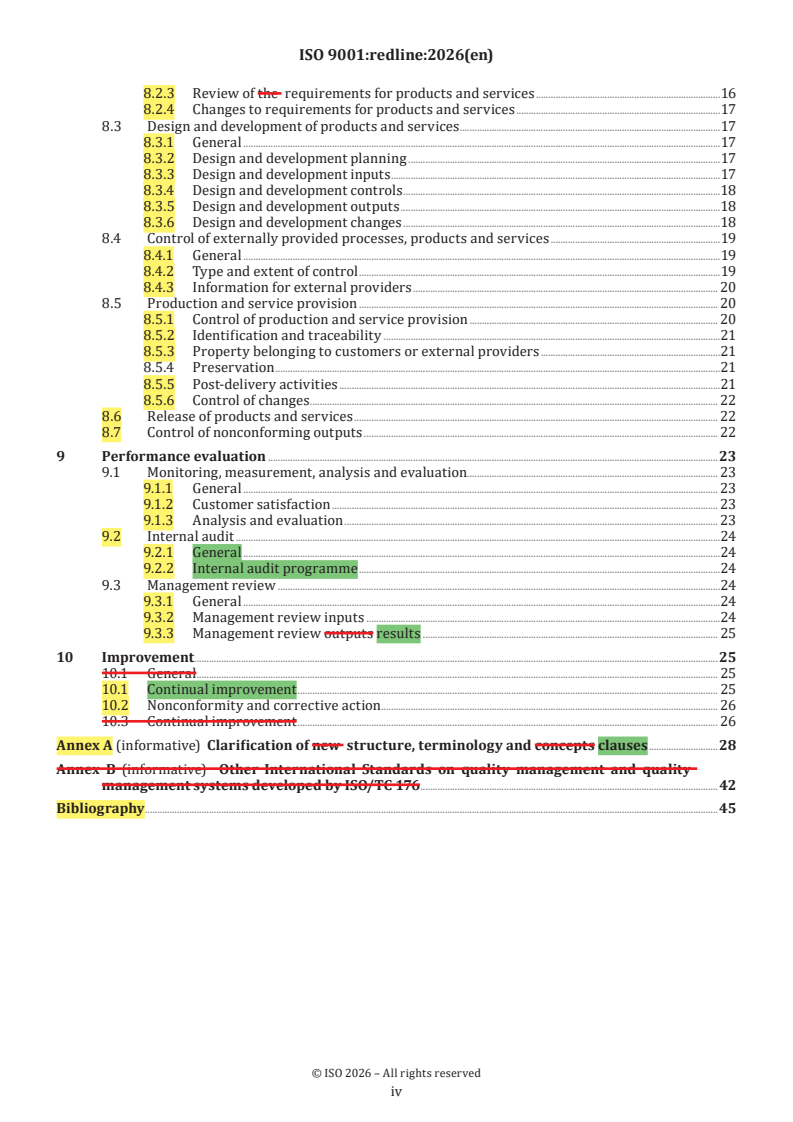 ISO 9001:2026 REDLINE ISO 9001:2026 - Quality management systems — Requirements - Page 4 preview