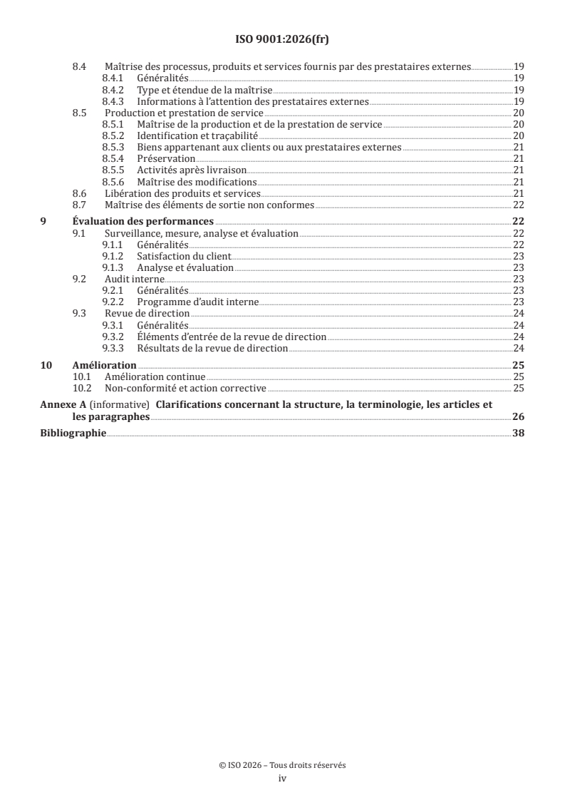 ISO 9001:2026 ISO 9001:2026 - Systèmes de management de la qualité — Exigences - Page 4 preview