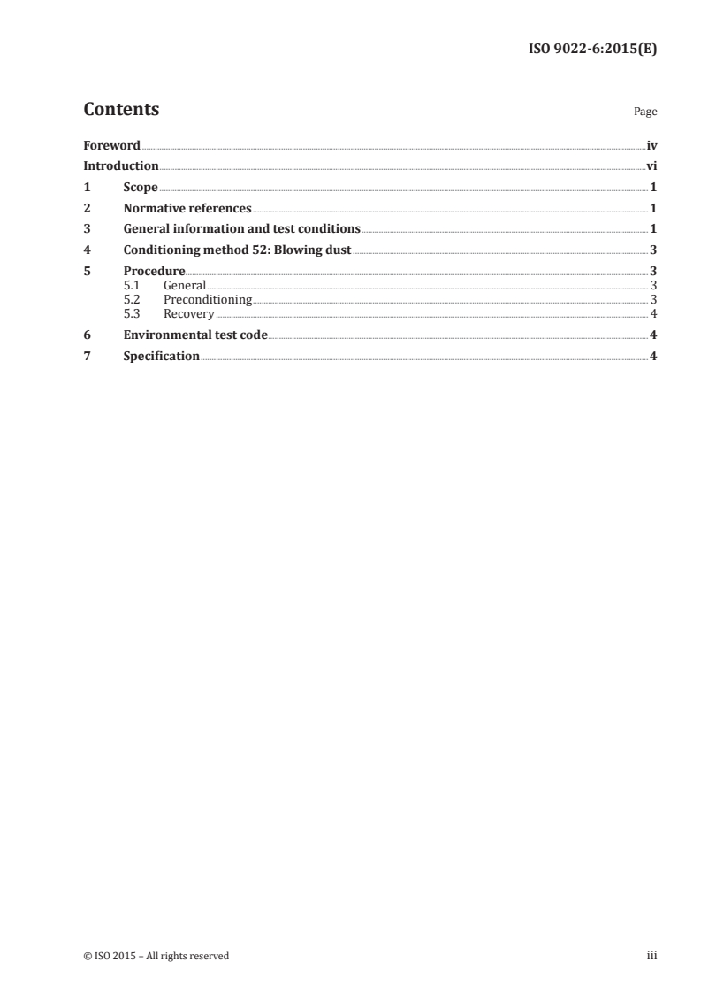 ISO 9022-6:2015 ISO 9022-6:2015 - Optics and photonics — Environmental test methods — Part 6: Dust/26/2015 - Page 3 preview