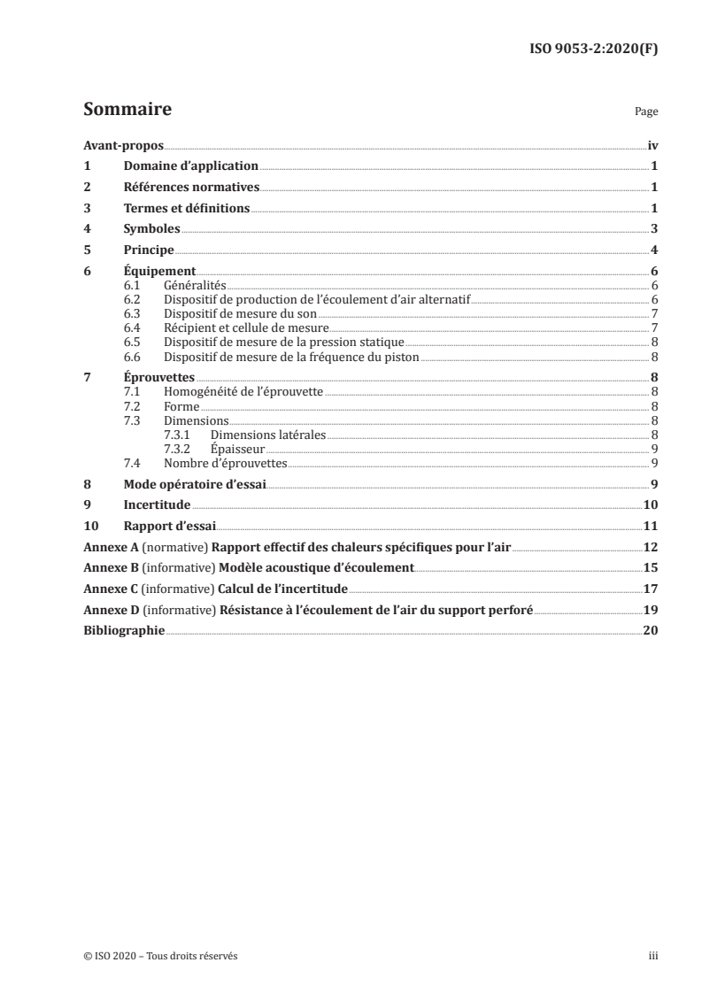 ISO 9053-2:2020 ISO 9053-2:2020 - Acoustique — Détermination de la résistance à l’écoulement de l’air — Partie 2: Méthode avec écoulement d’air alternatif/23/2020 - Page 3 preview