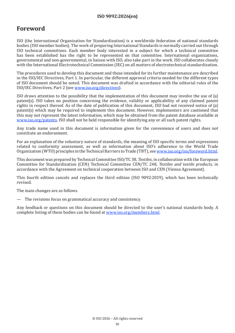 ISO 9092:2026 ISO 9092:2026 - Nonwovens — Vocabulary - Page 4 preview