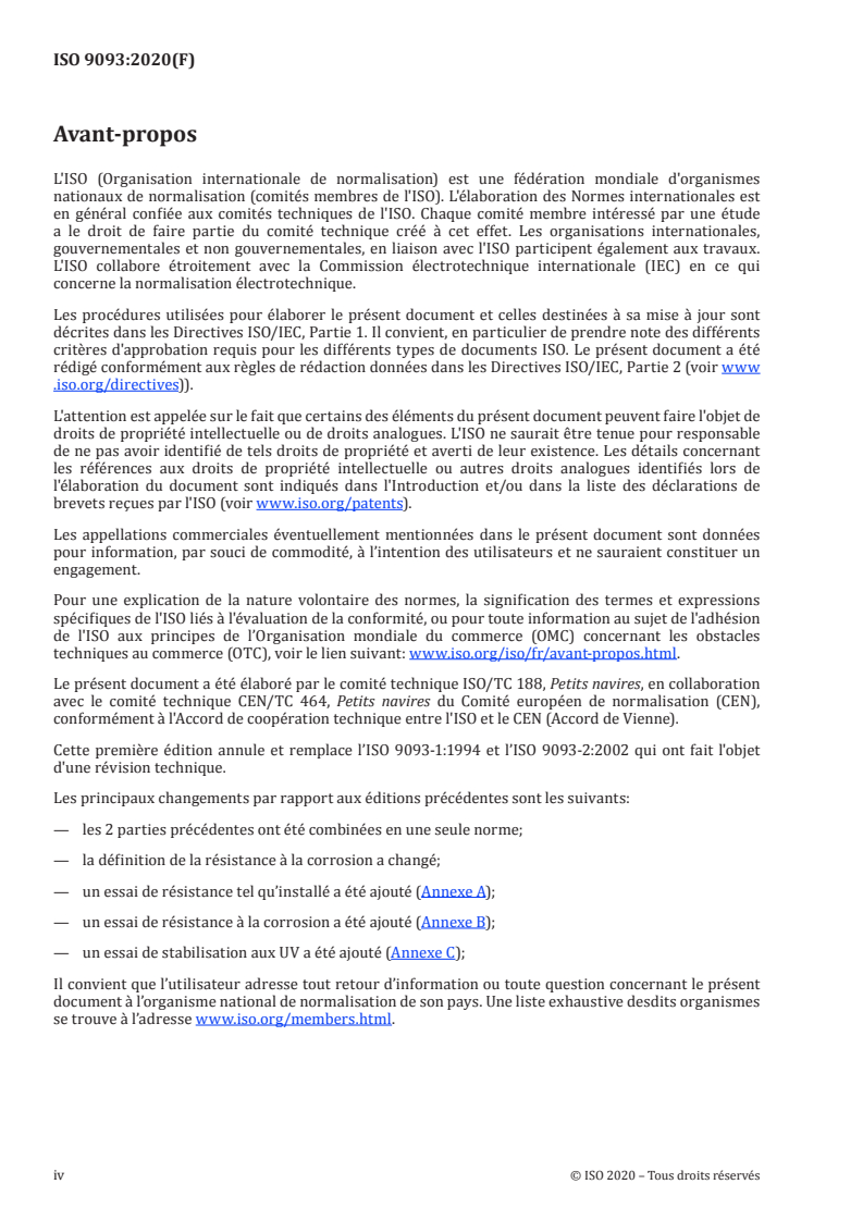 ISO 9093:2020 ISO 9093:2020 - Petits navires — Vannes de coque et passe-coques/11/2020 - Page 4 preview