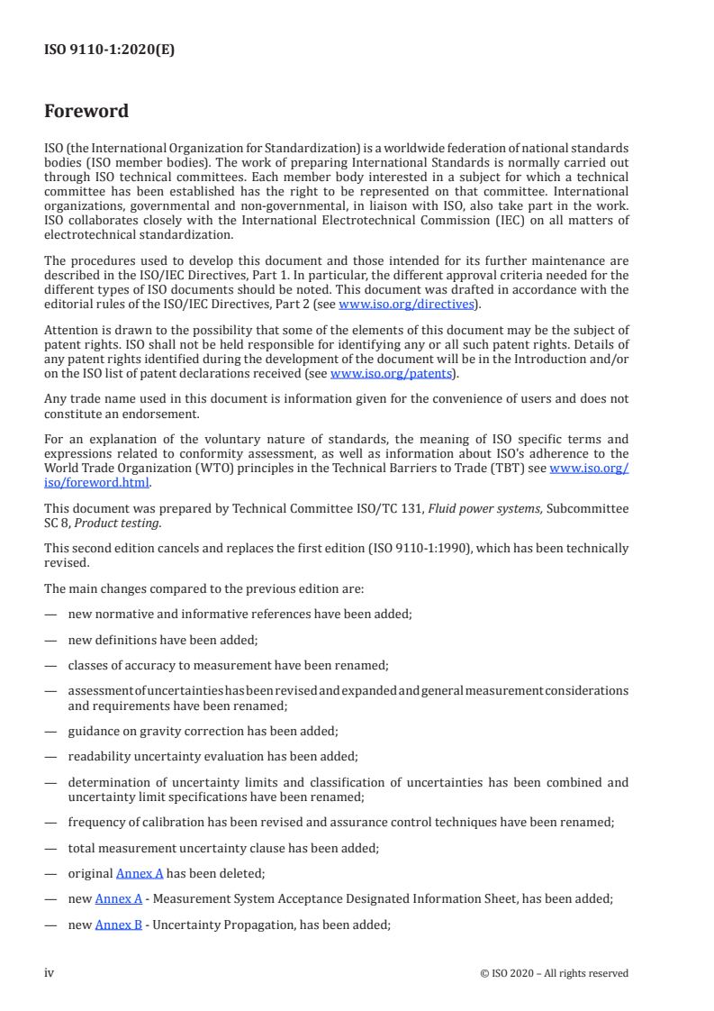 SIST ISO 9110-1:2021 ISO 9110-1:2020 - Hydraulic fluid power — Measurement techniques — Part 1: General measurement principles/12/2020 - Page 4 preview