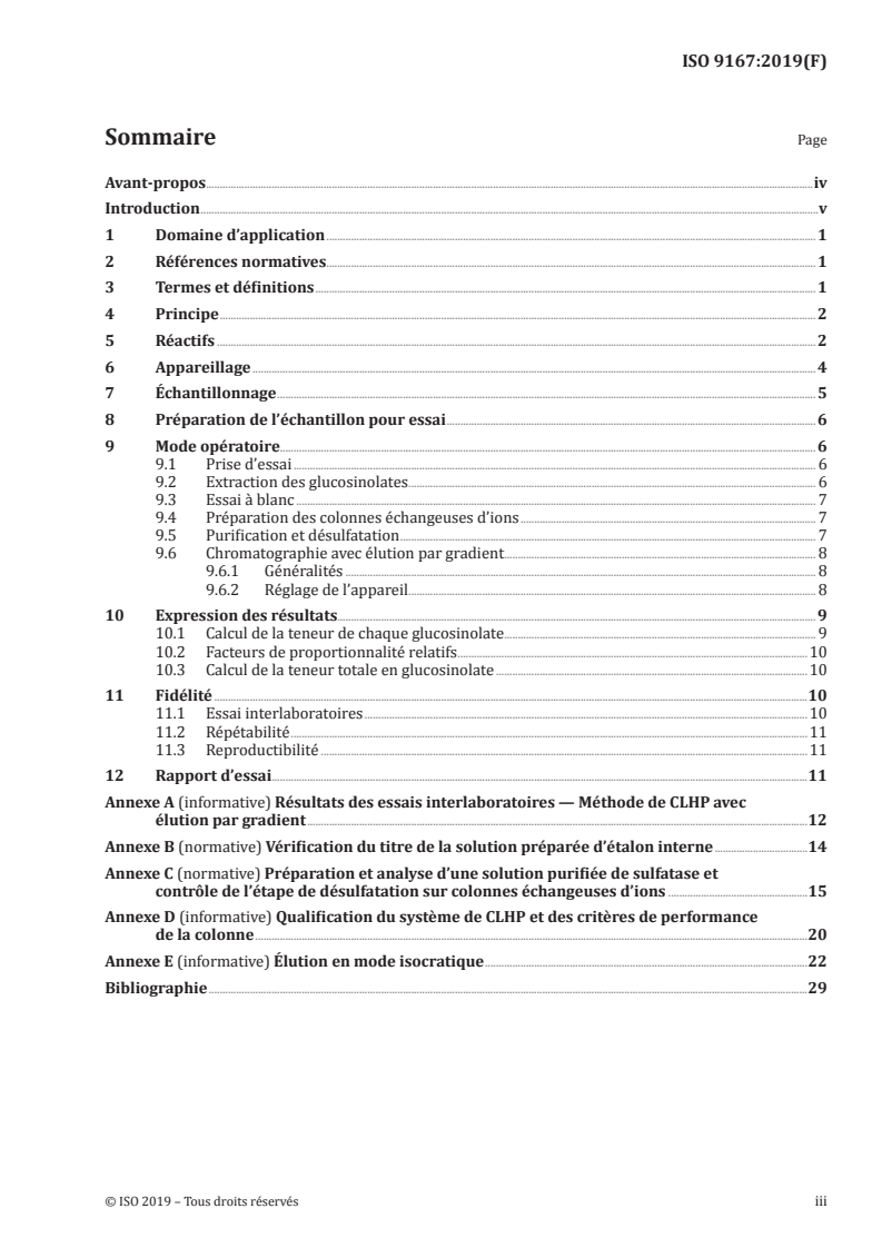 ISO 9167:2019 ISO 9167:2019 - Graines et tourteaux de colza — Dosage des glucosinolates — Méthode par chromatographie liquide à haute performance/24/2019 - Page 3 preview