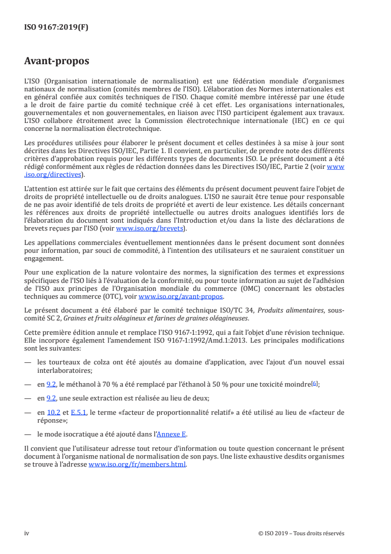 ISO 9167:2019 ISO 9167:2019 - Graines et tourteaux de colza — Dosage des glucosinolates — Méthode par chromatographie liquide à haute performance/24/2019 - Page 4 preview