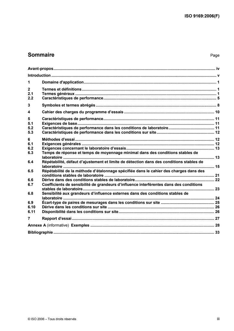 ISO 9169:2006 ISO 9169:2006 - Qualité de l'air — Définition et détermination des caractéristiques de performance d'un système automatique de mesure/29/2006 - Page 3 preview
