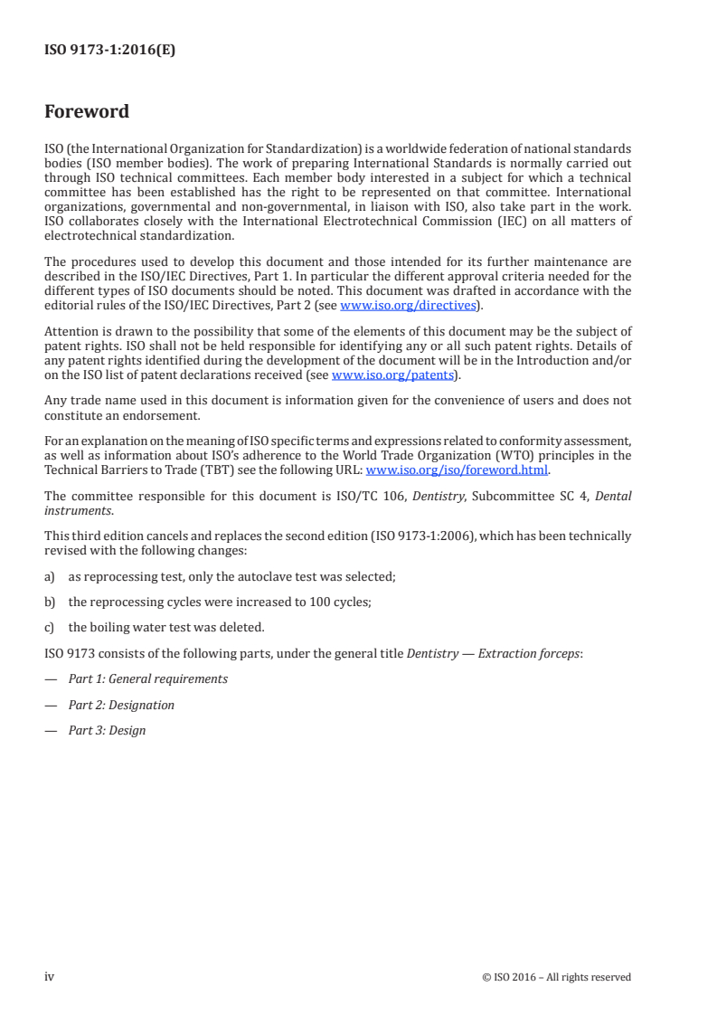 ISO 9173-1:2016 ISO 9173-1:2016 - Dentistry — Extraction forceps — Part 1: General requirements/13/2016 - Page 4 preview