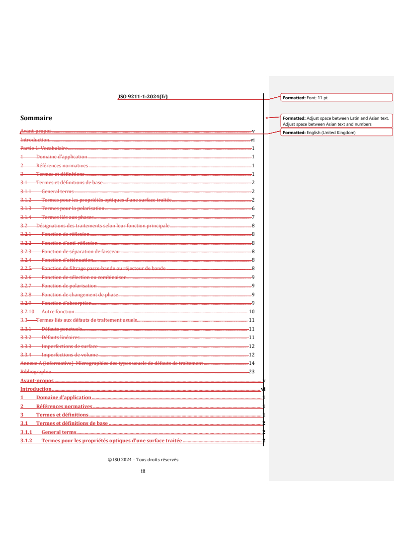 ISO 9211-1:2024 REDLINE ISO 9211-1:2024 - Optique et photonique — Traitements optiques — Partie 1: Vocabulaire
Released:2/26/2024 - Page 3 preview