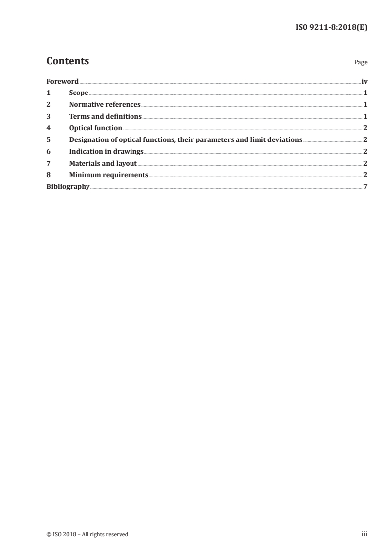ISO 9211-8:2018 ISO 9211-8:2018 - Optics and photonics — Optical coatings — Part 8: Minimum requirements for coatings used for laser optics/7/2018 - Page 3 preview