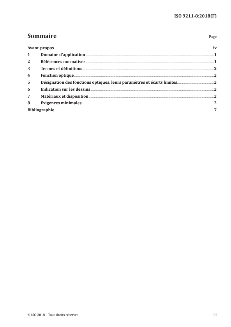 ISO 9211-8:2018 ISO 9211-8:2018 - Optique et photonique — Traitements optiques — Partie 8: Exigences minimales pour revêtements utilisés pour l'optique laser/7/2018 - Page 3 preview