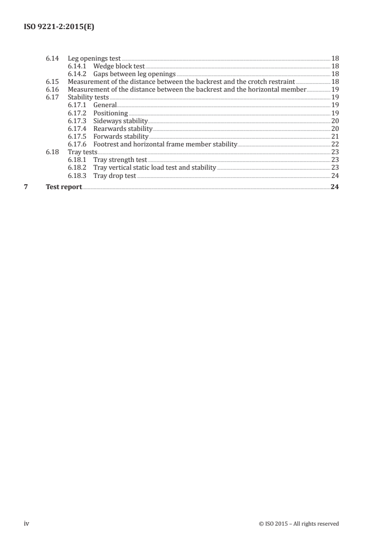 ISO 9221-2:2015 ISO 9221-2:2015 - Furniture — Children's high chairs — Part 2: Test methods/3/2015 - Page 4 preview