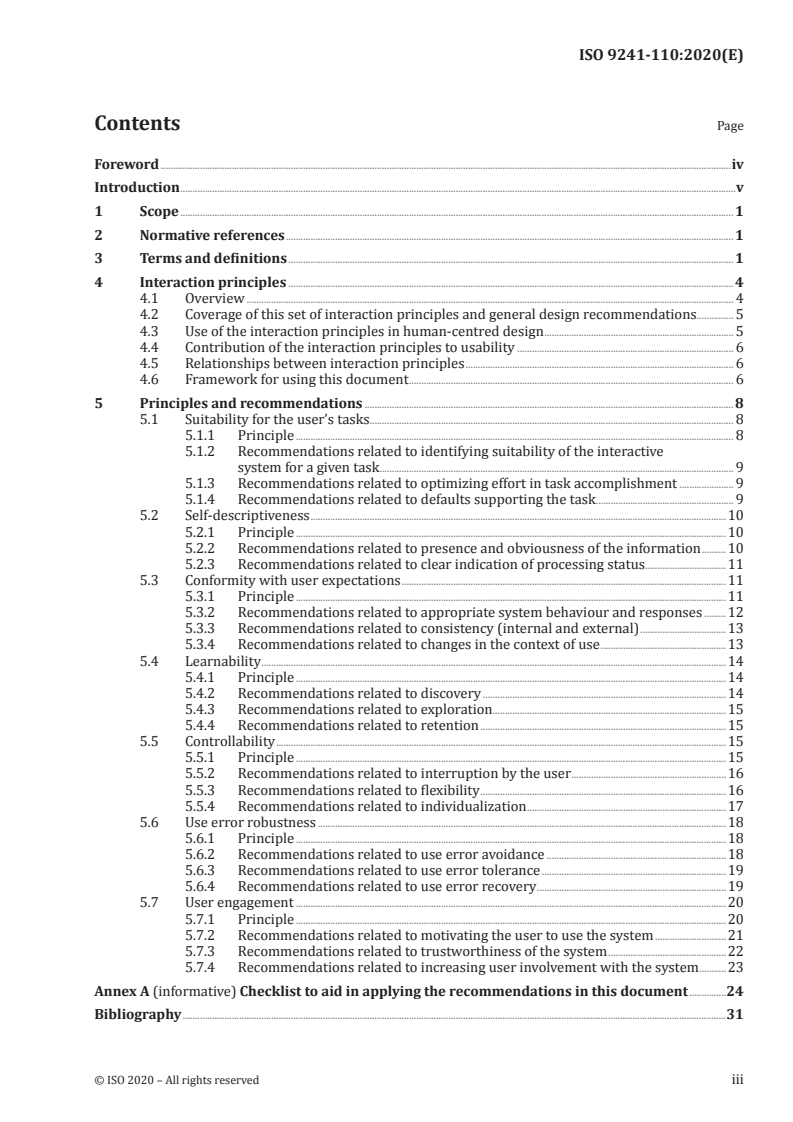 ISO 9241-110:2020 ISO 9241-110:2020 - Ergonomics of human-system interaction — Part 110: Interaction principles/28/2020 - Page 3 preview