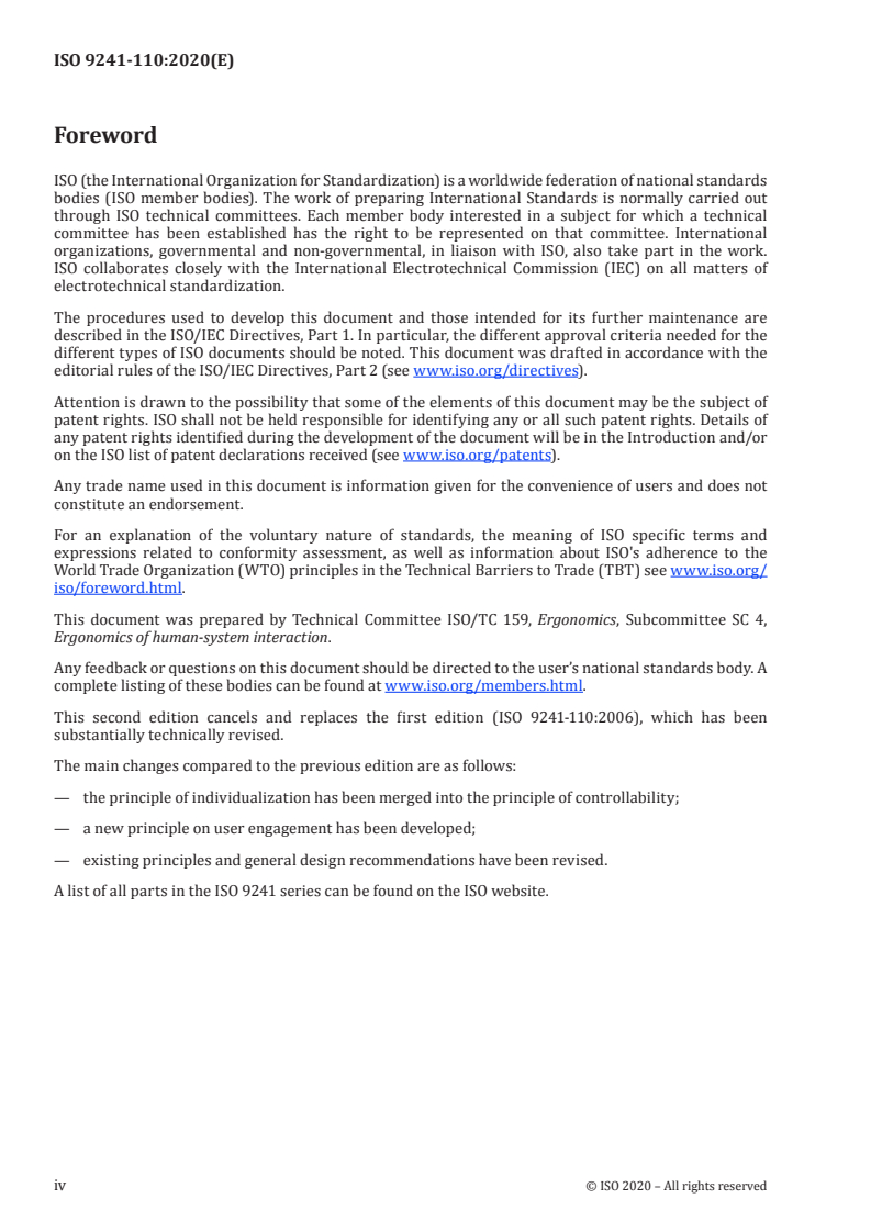 ISO 9241-110:2020 ISO 9241-110:2020 - Ergonomics of human-system interaction — Part 110: Interaction principles/28/2020 - Page 4 preview