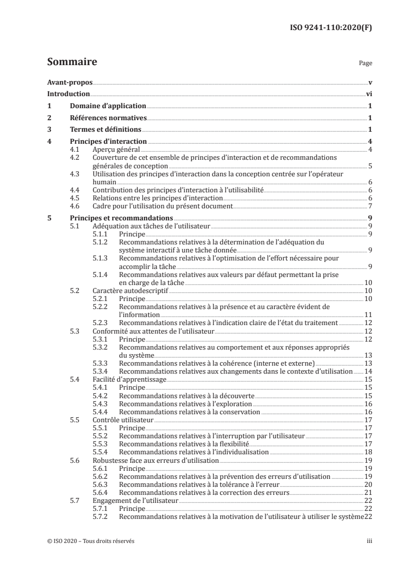 ISO 9241-110:2020 ISO 9241-110:2020 - Ergonomie de l'interaction homme-système — Partie 110: Principes d’interaction/28/2020 - Page 3 preview