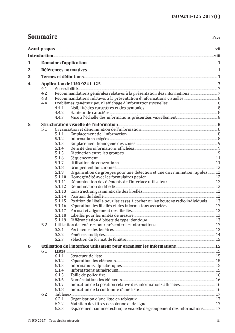 ISO 9241-125:2017 ISO 9241-125:2017 - Ergonomie de l'interaction homme-système — Partie 125: Recommandations relatives à la présentation visuelle d'informations/31/2017 - Page 3 preview