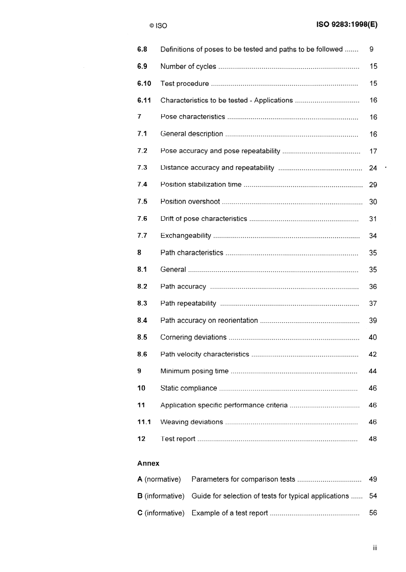 ISO 9283:1998 ISO 9283:1998 - Manipulating industrial robots — Performance criteria and related test methods/23/1998 - Page 3 preview