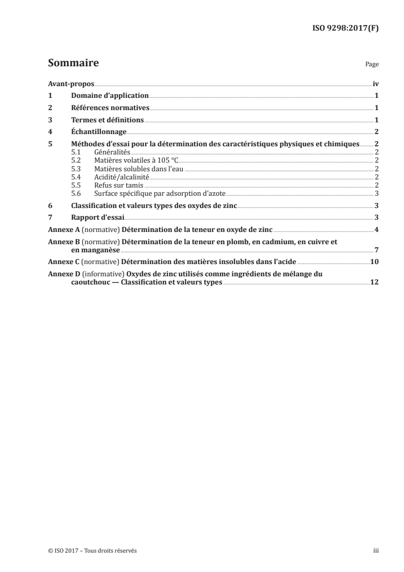 ISO 9298:2017 ISO 9298:2017 - Ingrédients de mélange du caoutchouc — Oxyde de zinc — Méthodes d'essai/8/2017 - Page 3 preview