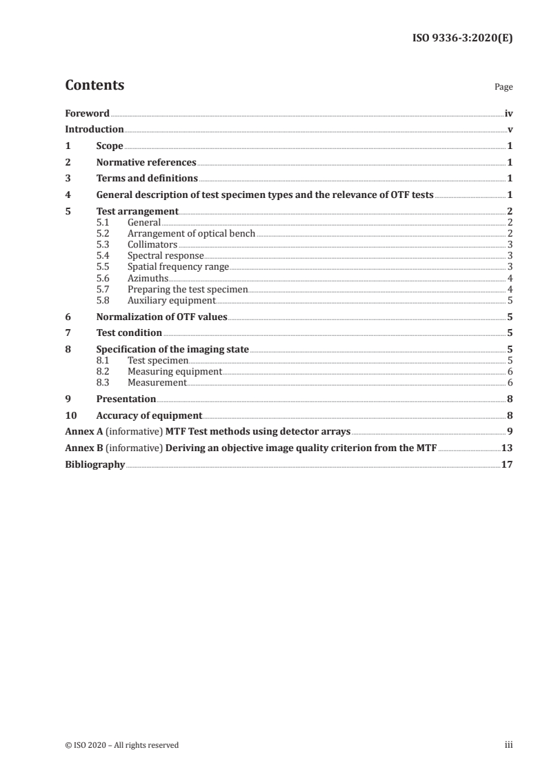 ISO 9336-3:2020 ISO 9336-3:2020 - Optics and photonics — Optical transfer function — Application — Part 3: Telescopes/6/2020 - Page 3 preview