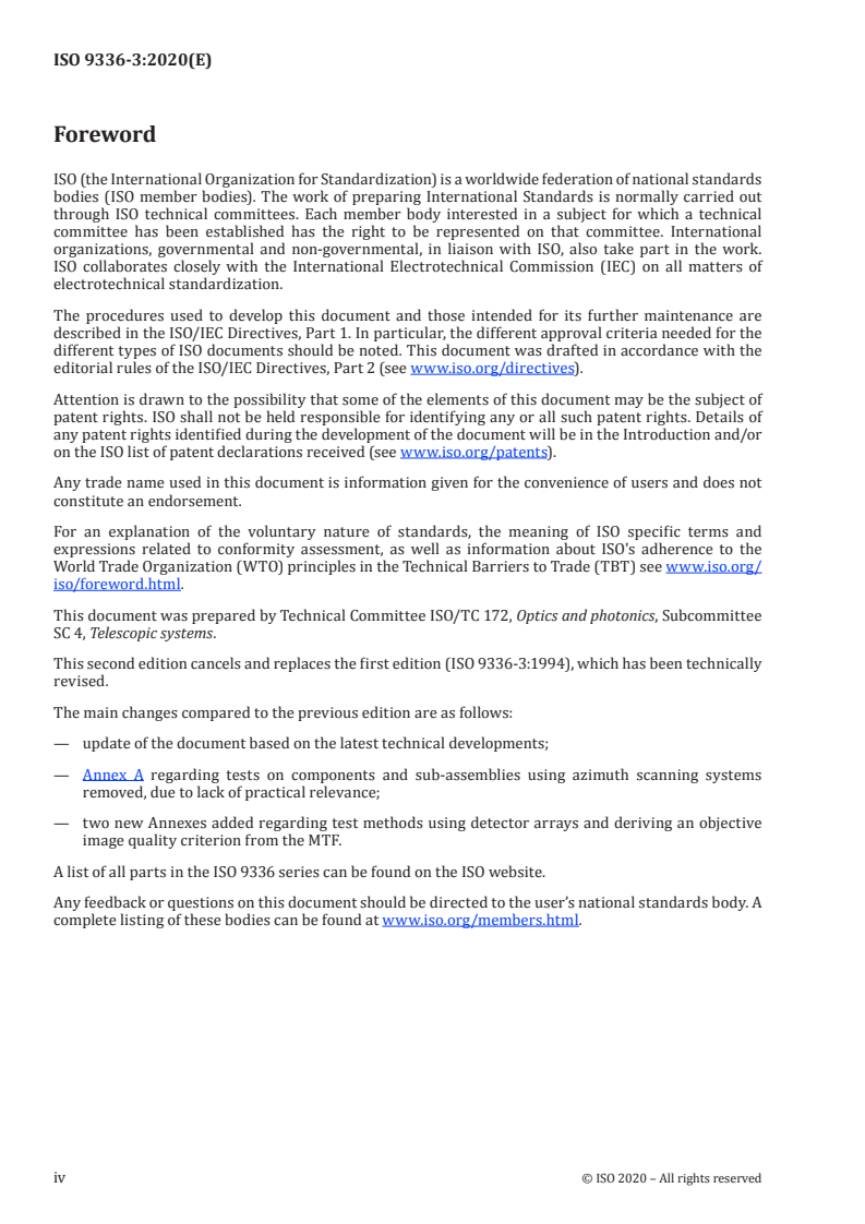 ISO 9336-3:2020 ISO 9336-3:2020 - Optics and photonics — Optical transfer function — Application — Part 3: Telescopes/6/2020 - Page 4 preview