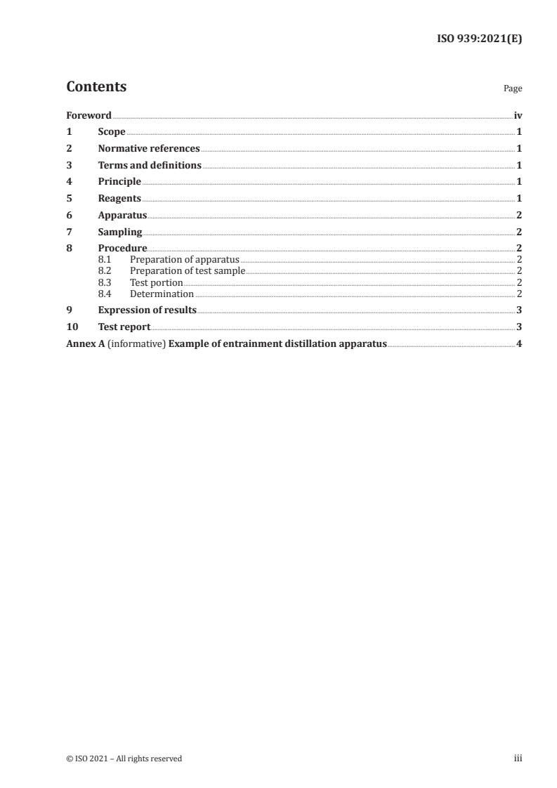 ISO 939:2021 ISO 939:2021 - Spices and condiments — Determination of moisture content/4/2021 - Page 3 preview