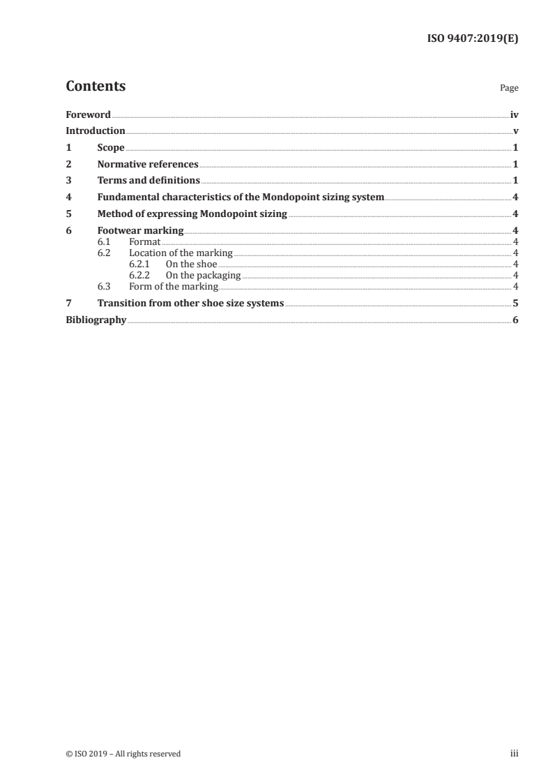 ISO 9407:2019 ISO 9407:2019 - Footwear sizing — Mondopoint system of sizing and marking/3/2019 - Page 3 preview